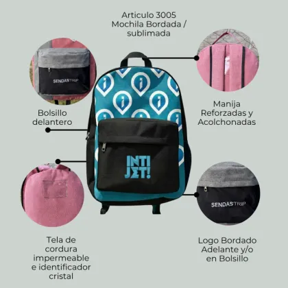 Mochila de tela de Cordura Bordada