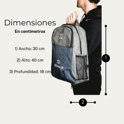 Mochila Tela Impermeable Bordada