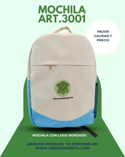 Mochila de tela bordada