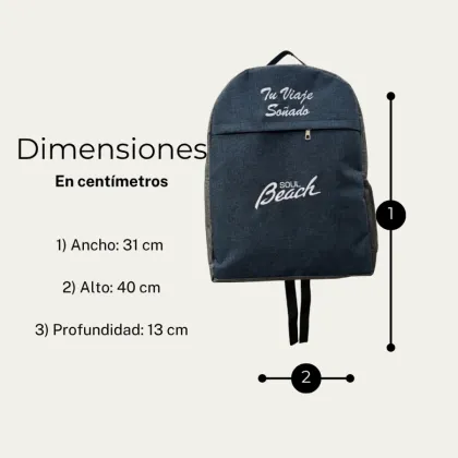 Mochila de tela bordada